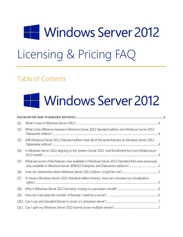 Ws2012 Licensing Pricing Faq