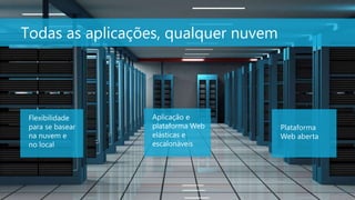 Todas as aplicações, qualquer nuvem




 Flexibilidade    Aplicação e
 para se basear   plataforma Web      Plataforma
 na nuvem e       elásticas e         Web aberta
 no local         escalonáveis




                                                   5
 