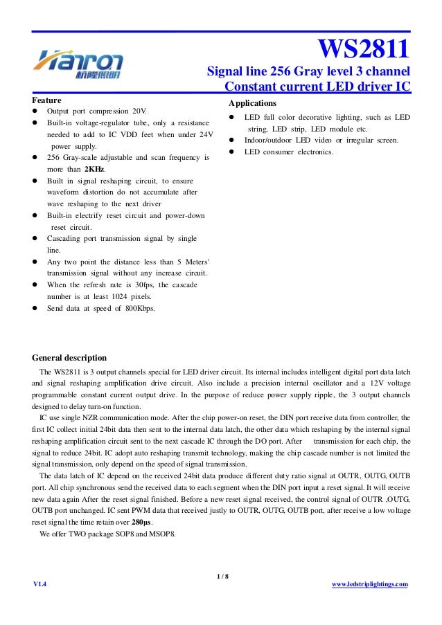 rgb WS2811 led specification Datasheet from Hanron lighting