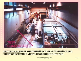 РИСУНОК  4-16   ВИБРАЦИОННЫЙ ИСПЫТАТЕЛЬНЫЙ СТЕНД ЭНЕРГОСИСТЕМЫ ХАЙДРО ПРОВИНЦИИ ОНТАРИО 