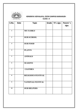 class ii evs worksheets