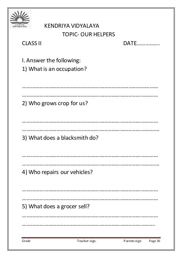 Class Ii Evs Worksheets Class Ii Evs Worksheets