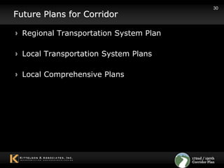 25,000 vehicles/day (north of Sunnyside Rd) 24Existing Transportation ConditionsTraffic volumes172nd Avenue:  8,500 vehicles /day (near Hemrick Rd)Foster Road :  7,500 vehicles /day (near Cheldelin Rd)SE Sunnyside Road:  9,000 vehicles /day (near 172nd Ave)All intersections operate acceptably except Foster Road/172nd Avenue (LOS F)Intersection crash rates are within normal levelsThere are no bike lanes or sidewalks