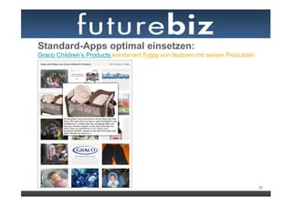 Standard-Apps optimal einsetzen:
Graco Children s Products kombiniert Fotos von Nutzern mit seinen Produkten




                                                                              20
 