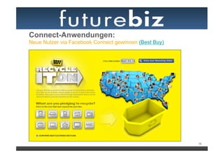 Connect-Anwendungen:
Neue Nutzer via Facebook Connect gewinnen (Best Buy)




                                                       78
 