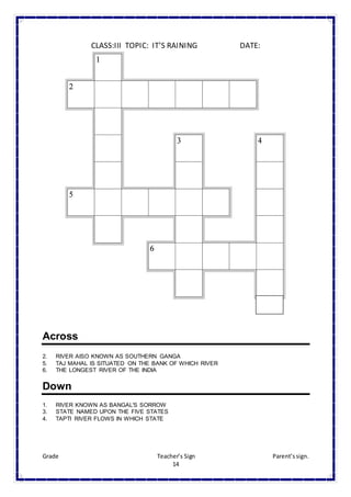 Class Iii Evs Worksheets Docx