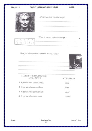 Class Iii Evs Worksheets Docx