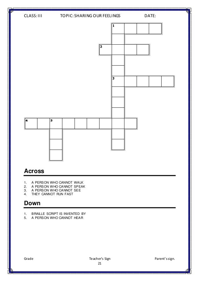 class iii evs worksheets