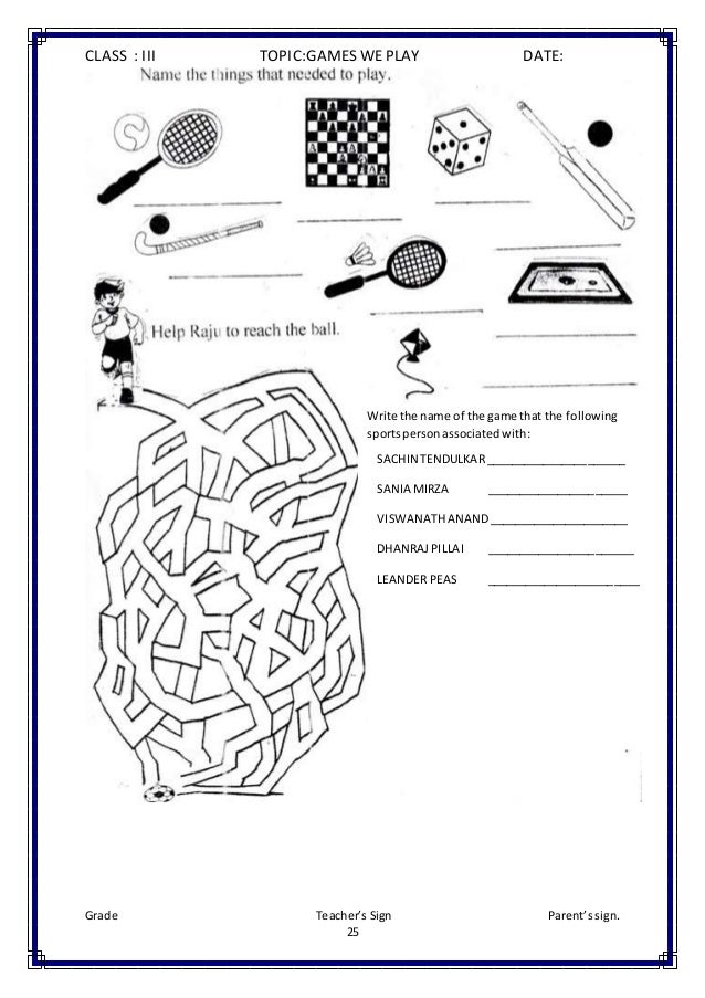 CLASS III EVS WORKSHEETS