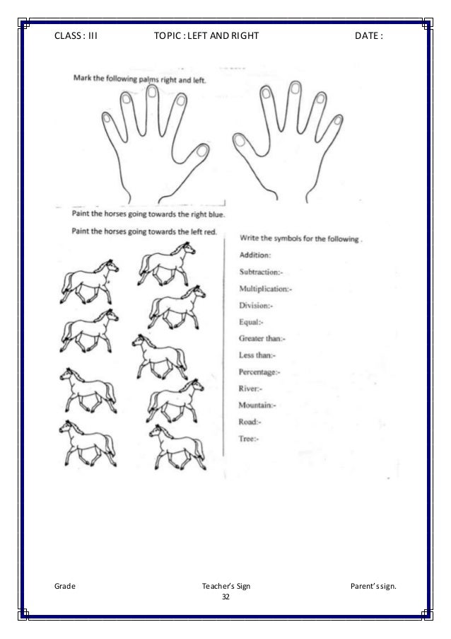 class iii evs worksheets