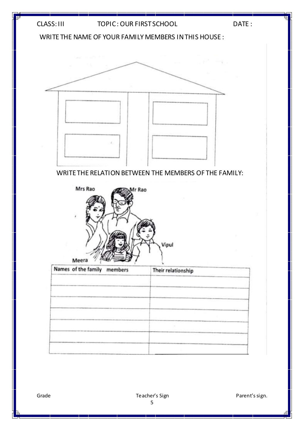 CLASS III EVS WORKSHEETS