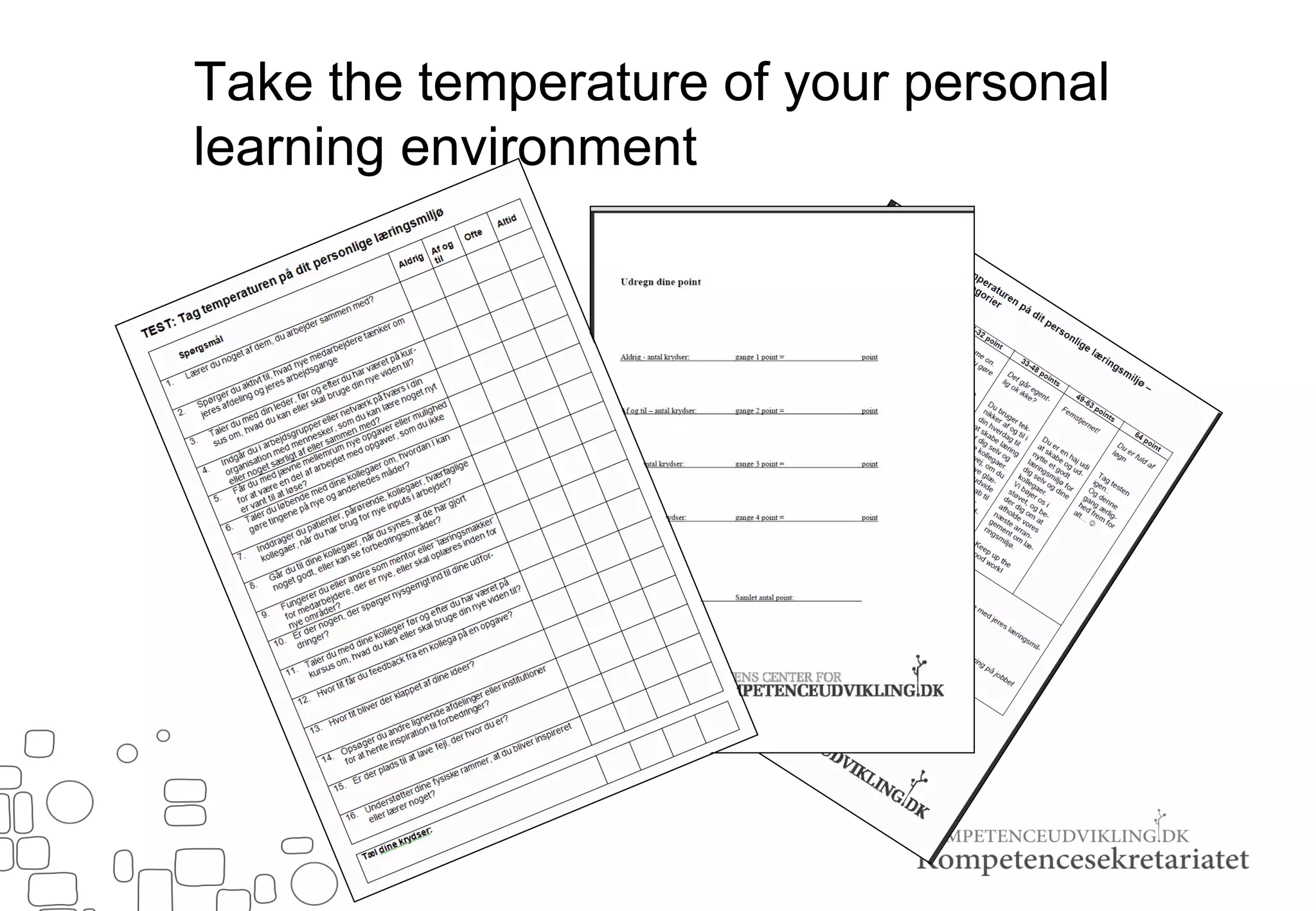 Take the temperature of your personal
learning environment
 