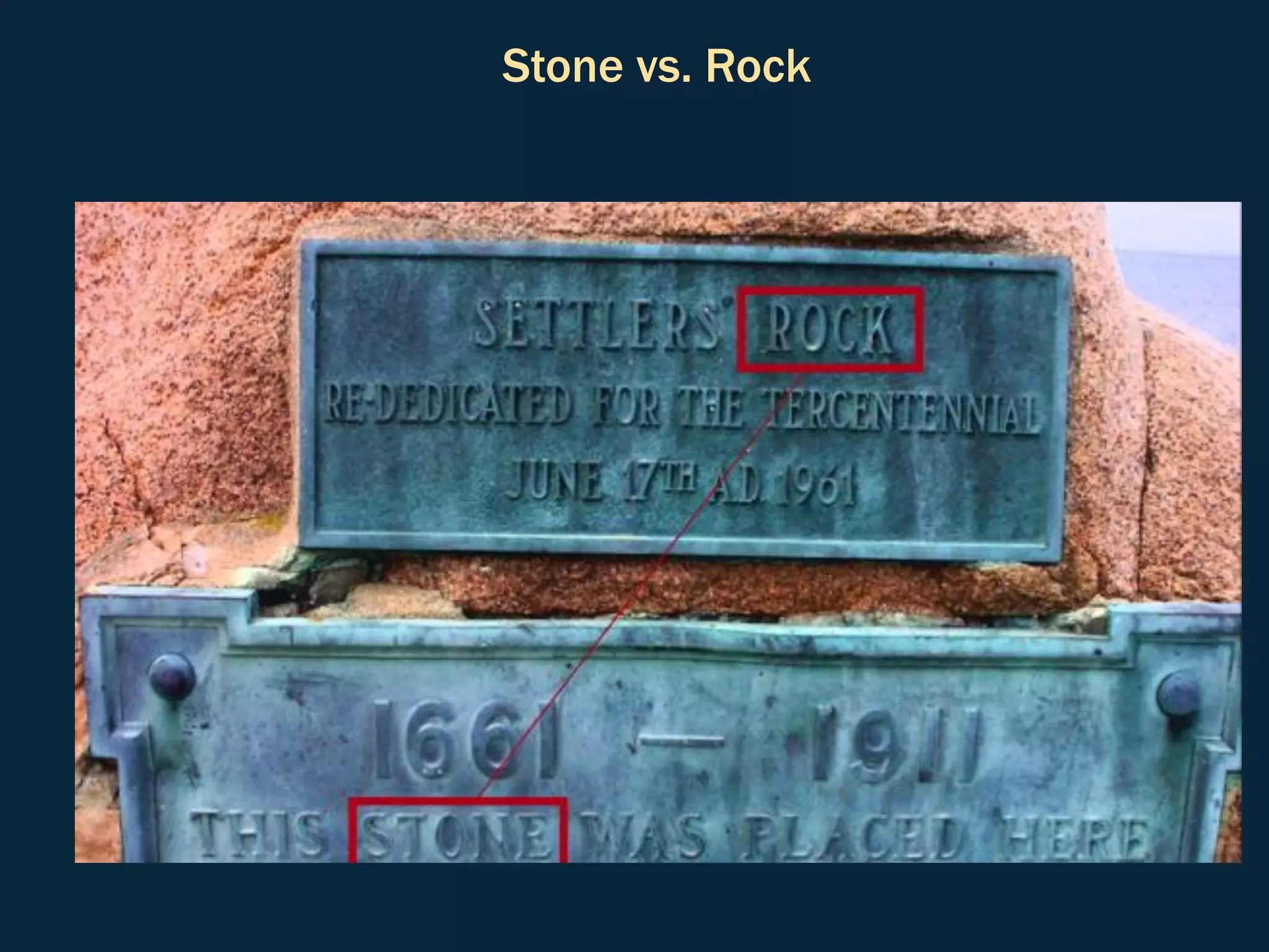 Stone vs. Rock
 