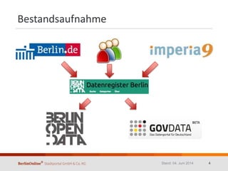 Bestandsaufnahme
Stand: 04. Juni 2014 4
 