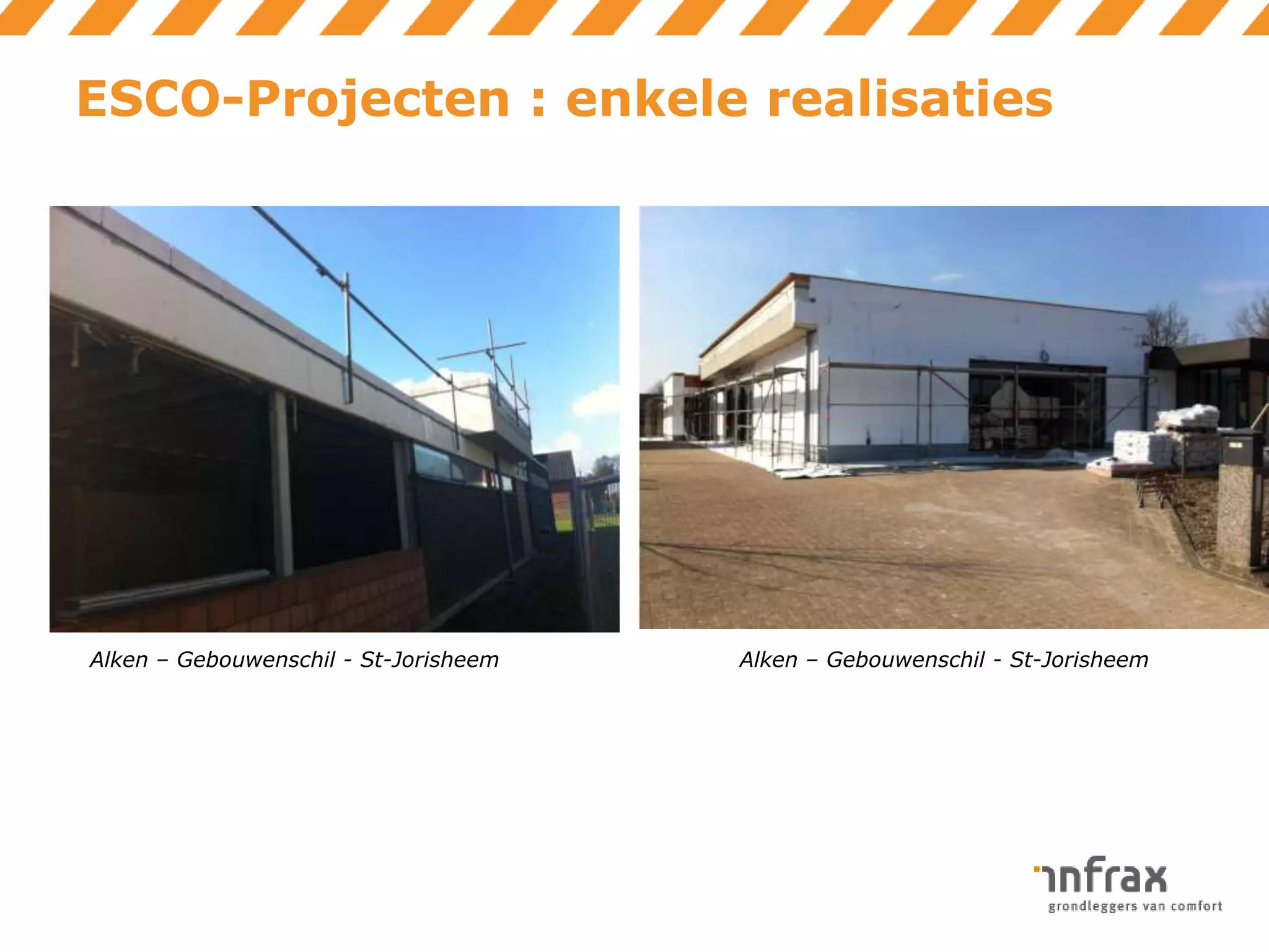 ESCO-Projecten : enkele realisaties

Alken – Gebouwenschil - St-Jorisheem

Alken – Gebouwenschil - St-Jorisheem

 