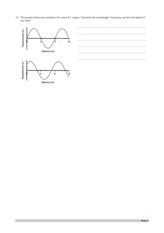 Wave Graph Questions Ws 821 describing waves questions | PDF