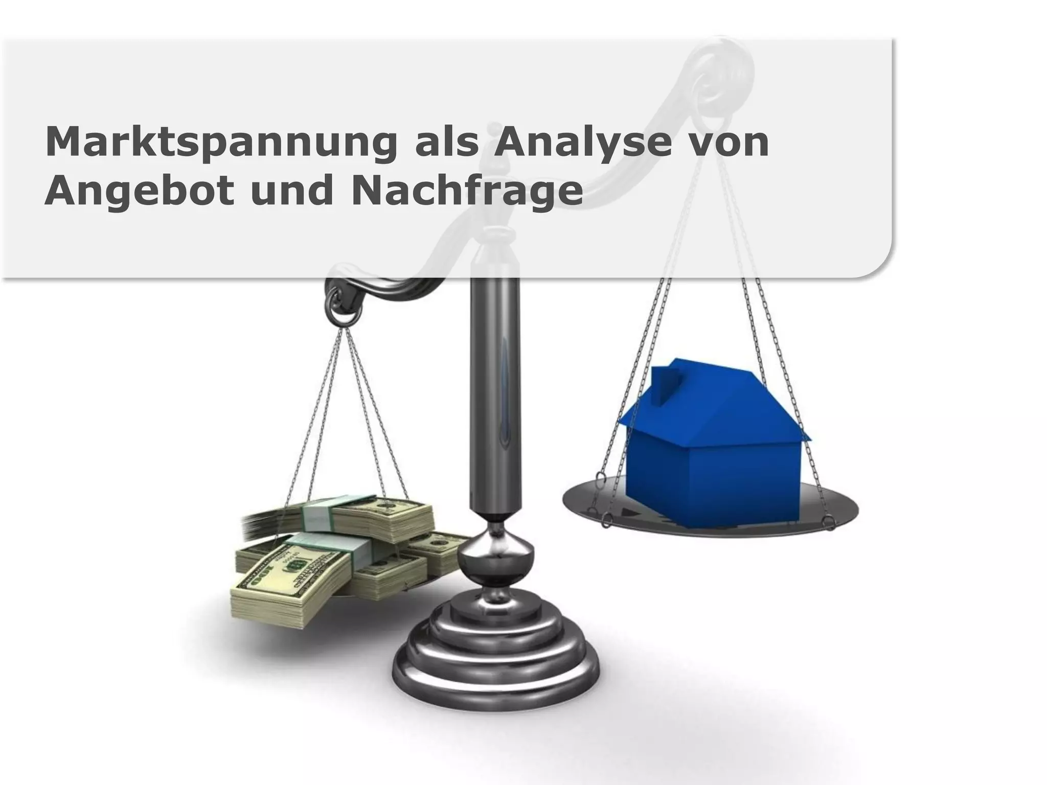 Marktspannung als Analyse von
Angebot und Nachfrage
 