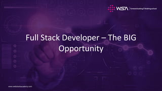 www.webstackacademy.com
www.webstackacademy.com
Full Stack Developer – The BIG
Opportunity
 