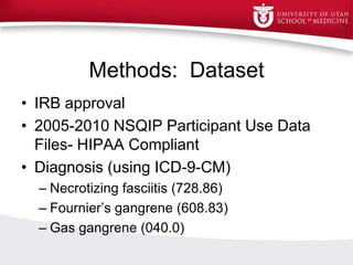 Using NSQIP to calculate mortality risk from NSTIs