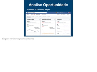 Analise Oportunidade
Exemplo 2: Facebook Pages
 