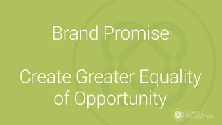 Brand Promise
Create Greater Equality
of Opportunity
 