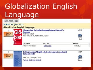 Globalization English
Language
 