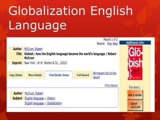 Globalization English
Language
 
