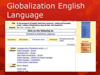 Globalization English
Language
 