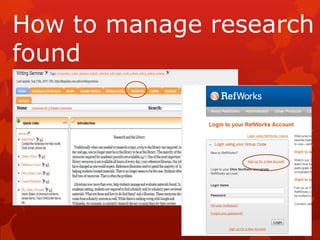 How to manage research
found
 