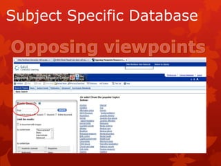Subject Specific Database
 