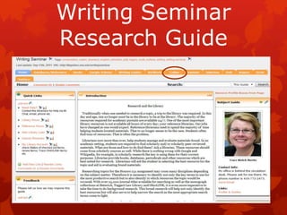 Writing Seminar
Research Guide
 