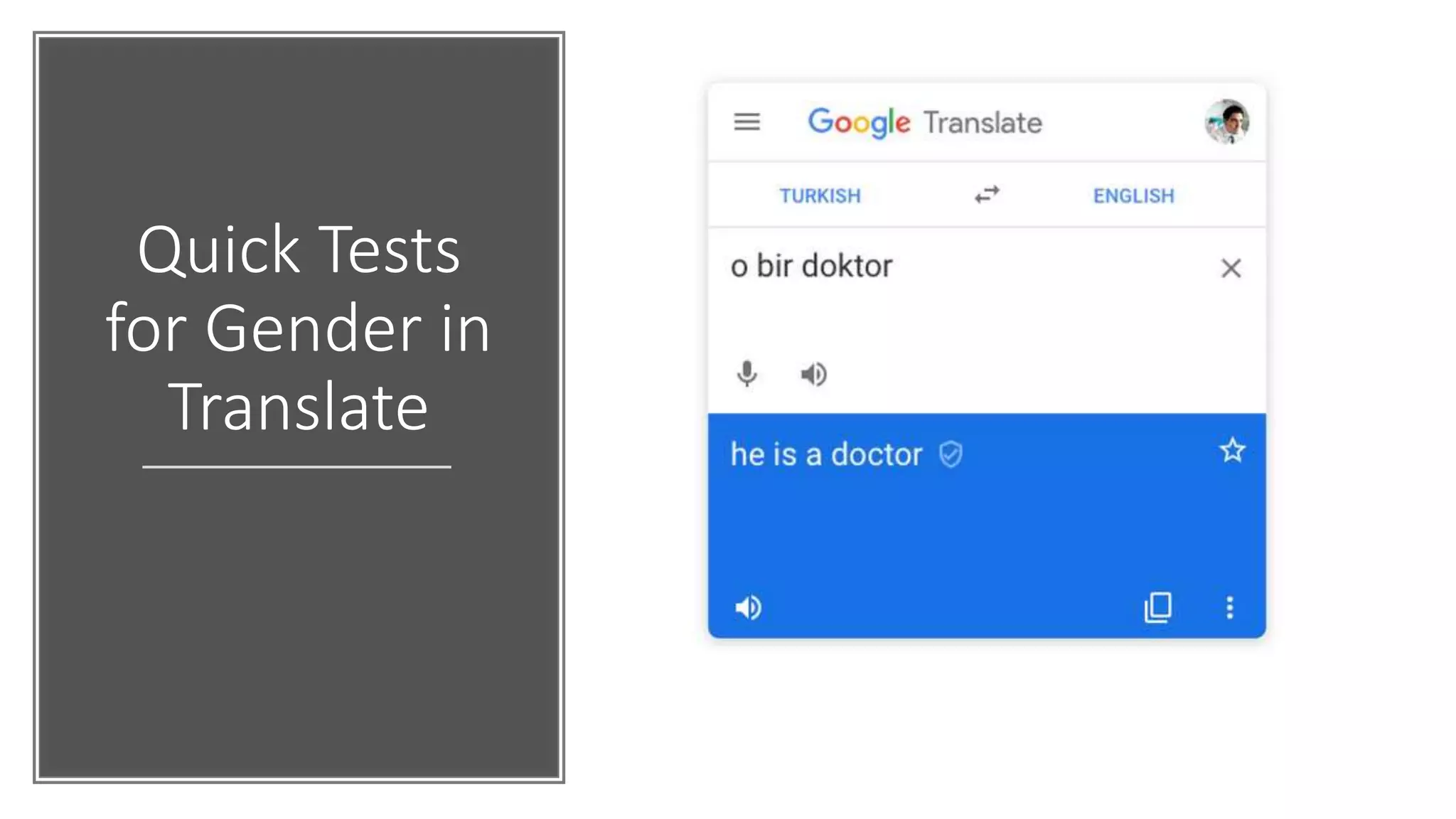 Quick Tests
for Gender in
Translate
 