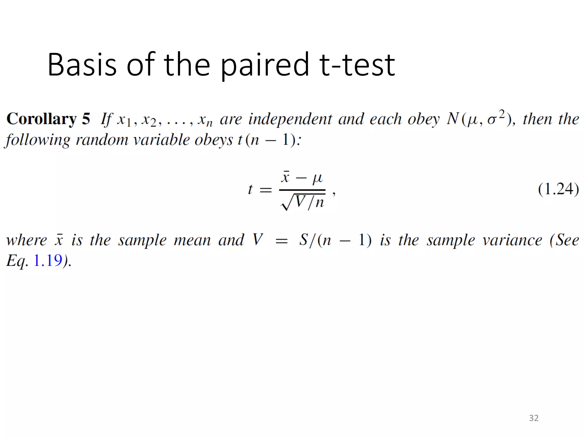 Basis of the paired t-test
32
 