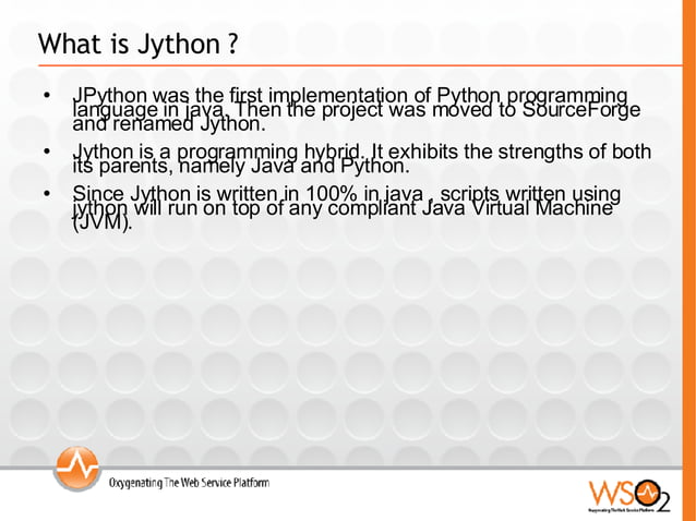 WSO2 WSF/Jython | PPT