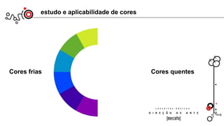 estudo e aplicabilidade de cores
Cores frias Cores quentes
 