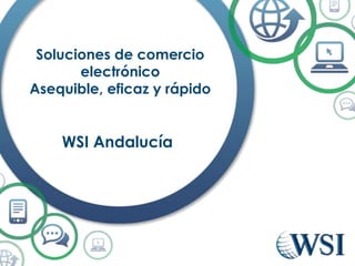 WSI Andalucía
Soluciones de comercio
electrónico
Asequible, eficaz y rápido
 