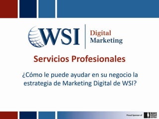 Servicios Profesionales ¿Cómo le puede ayudar en su negocio la estrategia de Marketing Digital de WSI? 