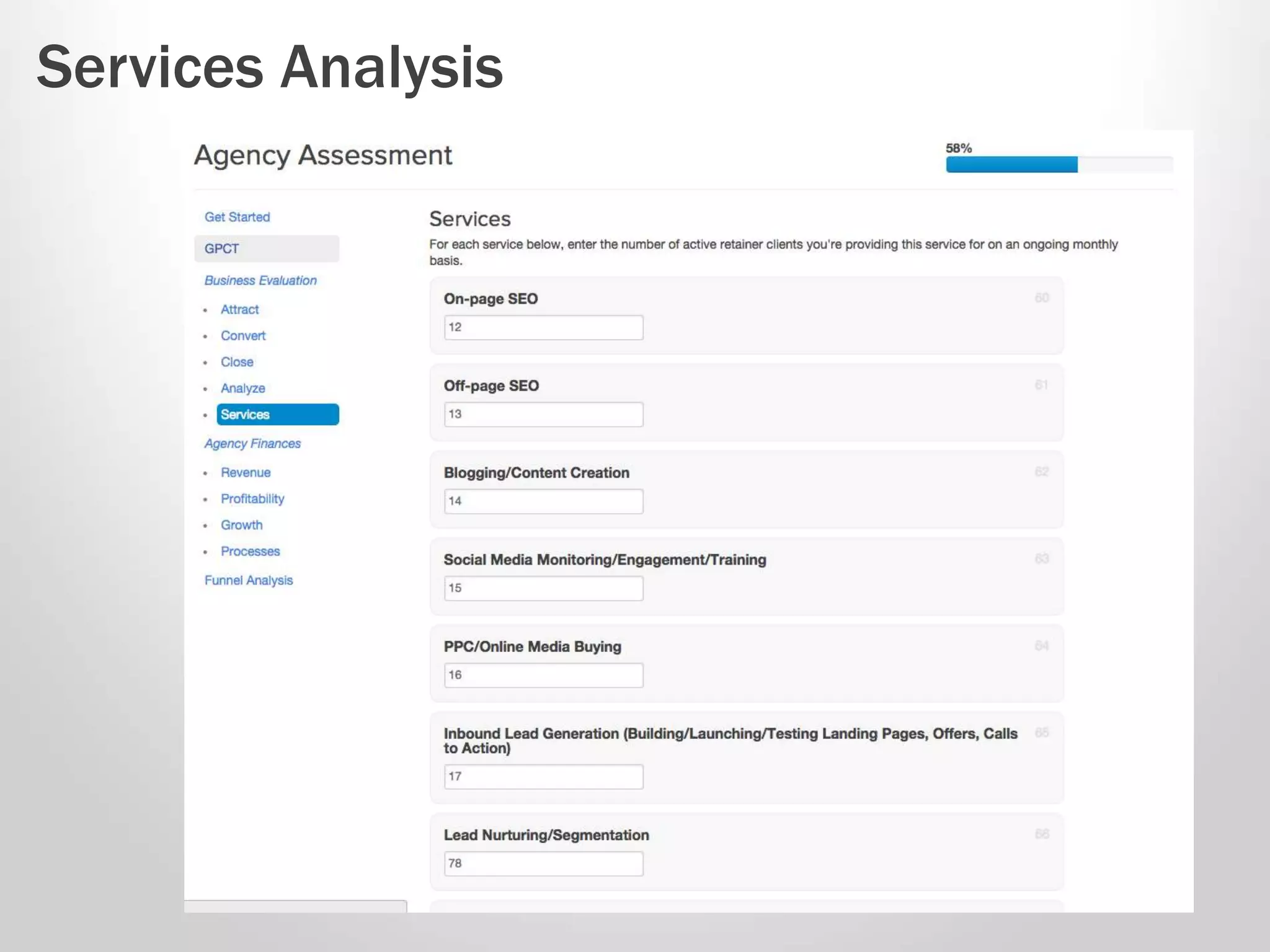 Services Analysis 
 