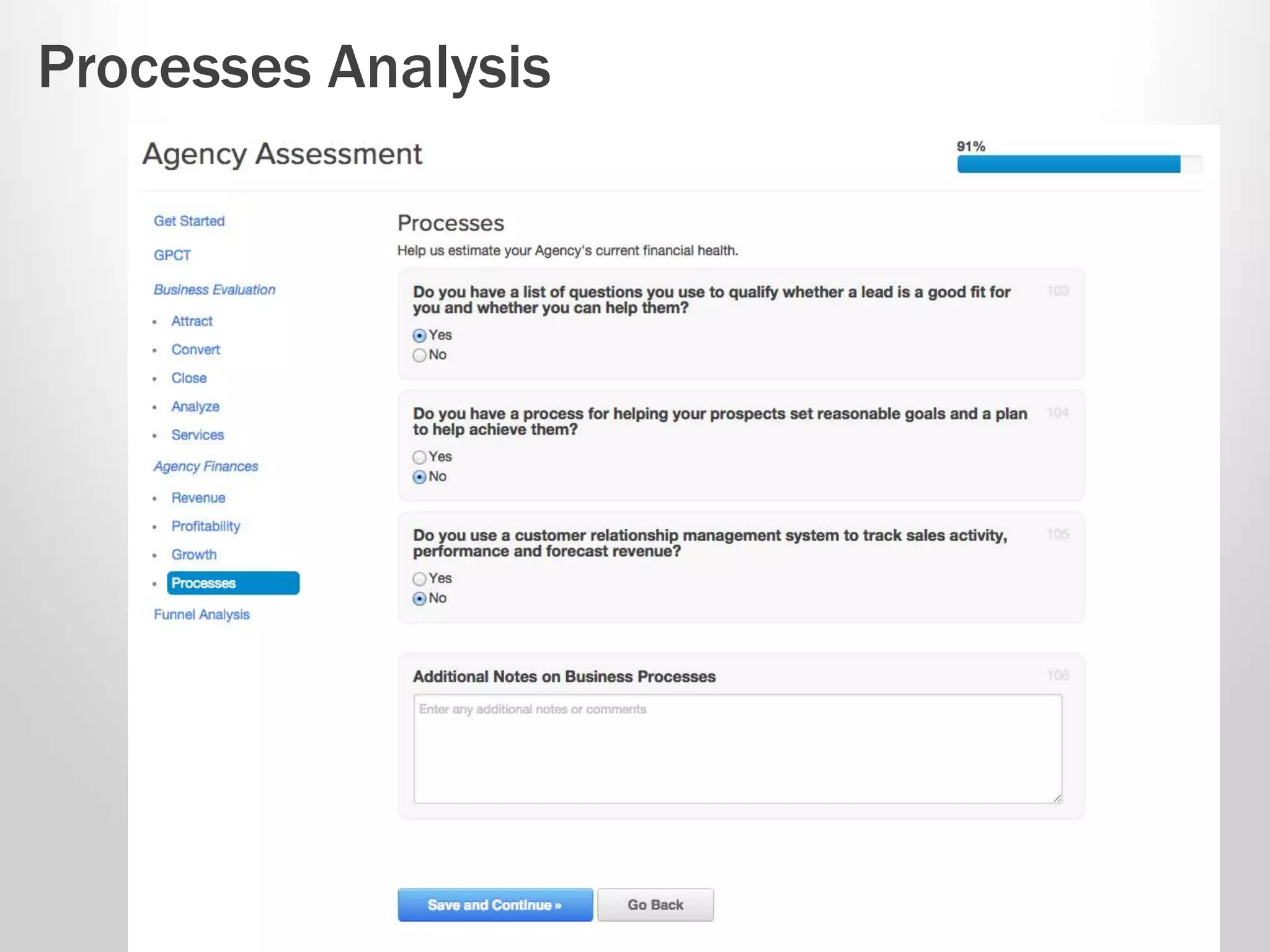 Processes Analysis 
 