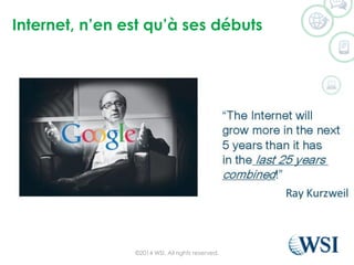 Internet, n’en est qu’à ses débuts
©2014 WSI. All rights reserved.
 