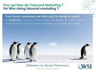 Pour qui faire de l’Inbound Marketing ?
For Who doing Inbound marketing ?
©2014 WSI. All rights reserved.
Définisser vos « Buyers Personnas »
 