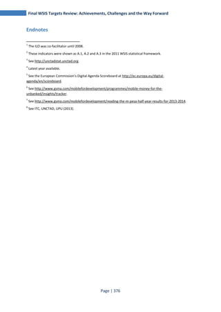 FINAL WSIS TARGETS REVIEW ACHIEVEMENTS, CHALLENGES AND THE WAY FORWARD 