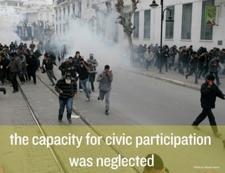 the capacity for civic participation
         was neglected          Photo by Nasser Nouri
 