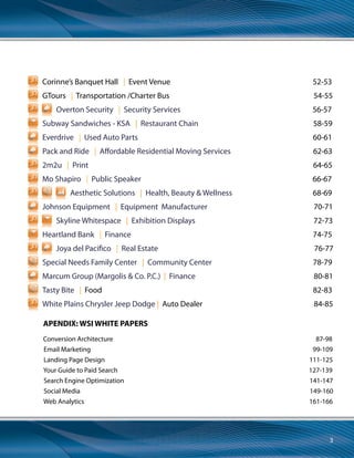 Media  Entertainment
FBT Film and
Entertainment
Search Engine
Optimization
www.fbtfilm.com
Challenges and Goals:
FBT Film’s services include underwriting films,
insurance,budget analysis,tax credit filings
and location assistance.Prior to building a
website,FBT Film had relied largely on direct
word of mouth referrals for their business.
But with the rapid growth of the industry,
they wanted to reach out via their website to
film producers and executives that they did
not have direct contact with.
The Solution:
A new website was developed that captured
the look and feel of a movie-focused
Louisiana based investment firm. The site
included a content management system that
allows for easy updating and addition of new
pages as needed.
WSI created professionally written content
for the website and optimized it to attract
web users searching for related key words
and phrases. This included optimizing the
site for title tags,headers and keywords.
At the same time,WSI began an aggressive
campaign to market the site to online news,
press and article outlets to establish our
client’s expertise in the market. This included
writing articles and press releases filled with
valuable information about timely topics. As
a result,this relatively new site was able to
earn high page 1 rankings in less than one
year for their targeted search phrases.
Results:
This site was launched on a brand new
domain which can be difficult to rank early
on. However, after only 90 days, even with
a brand new domain name and no Pay-per-
Click (PPC) advertising, they earned a spot
on page 1 of Google for key phrases for their
business and on page 2 for some others.
Within a year we were able to help the client
earn natural search results through extensive
article and PR efforts as well as good on-site
optimization. This placed them very high in
search engine rankings.
These include phrases such as:
» Louisiana film incentives
» Louisiana film tax credits
» Louisiana film information
» Louisiana film credits
» Louisiana film tax
» Louisiana film tax credits
» Louisiana film
» Louisiana tax incentives
» Louisiana tax credit
» Louisiana film insurance
Testimonial:
The site looks terrific – it’s clean and
easy to navigate. This really changes
the way we market our business.
Leonard Alsfeld
President FBT Film and Entertainment
WSI Consultant:
André Savoie
Louisiana, USA
 