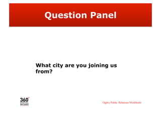 Question Panel




What city are you joining us
from?
 