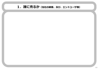 １．誰に売るか（当社の顧客、及び、エンドユーザ像）
102
 