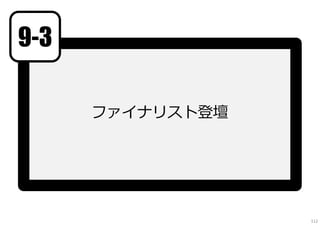 ファイナリスト登壇
9-3
112
 
