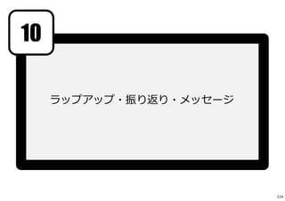 ラップアップ・振り返り・メッセージ
10
114
 