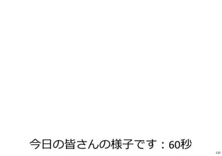 132
今日の皆さんの様⼦です︓60秒
 