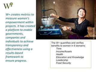 Gender inequality: a barrier to
Sustainable Development
Not adequately addressed in existing safeguards and standards
 